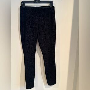 Nanette Lepore Black Animal Print Velvet Leggings